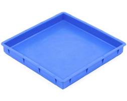 Ящик (лоток) пластиковый квадратный сплошной, 320х320х45 мм, синий [320320045-00]
