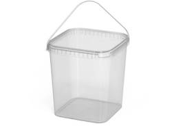 Ведро пластиковое с крышкой, 5.7 л, прозрачный [5109]