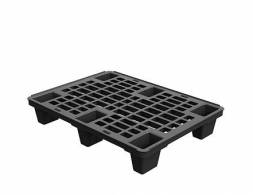 Паллет (поддон) пластиковый перфорированный на ножках, 800х600х140 мм, ЭКО, черный [02.116.99R]