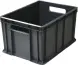 Ящик пластиковый сплошной, 400×300×230 мм, 21.6 л, чёрный [703.03.01]