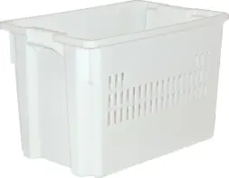 Ящик пластиковый сплошной, 600x400x400 мм, 75 л, белый [606 м]