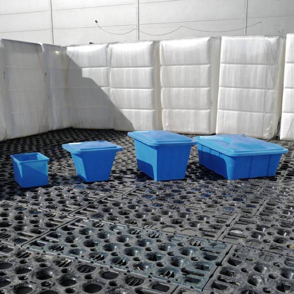 Ванна пластиковая пищевая с крышкой К, 400 л, HDPE, синий [121207.0400.601.002]