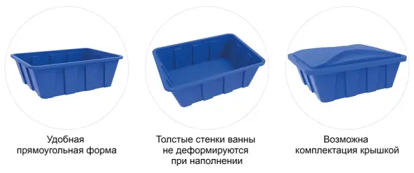 Ванна пластиковая пищевая с крышкой К, 400 л, HDPE, зеленый [121207.0400.401.000]
