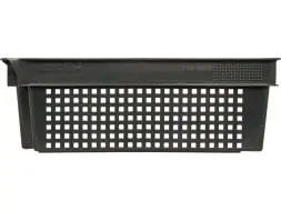 Ящик пластиковый перфорированный, 600x400x200 мм, 48 л, черный [102-1]