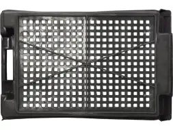 Ящик пластиковый перфорированный, 600x400x200 мм, 48 л, черный [102-У]