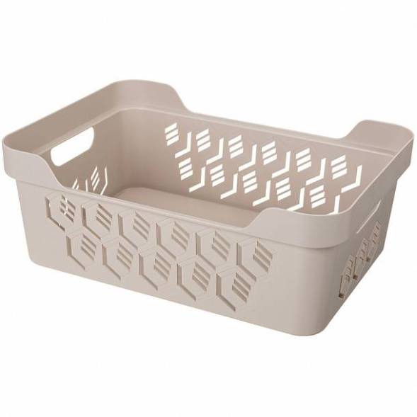 Ящик с крышкой универсальный Deluxe, 12л, светло-бежевый