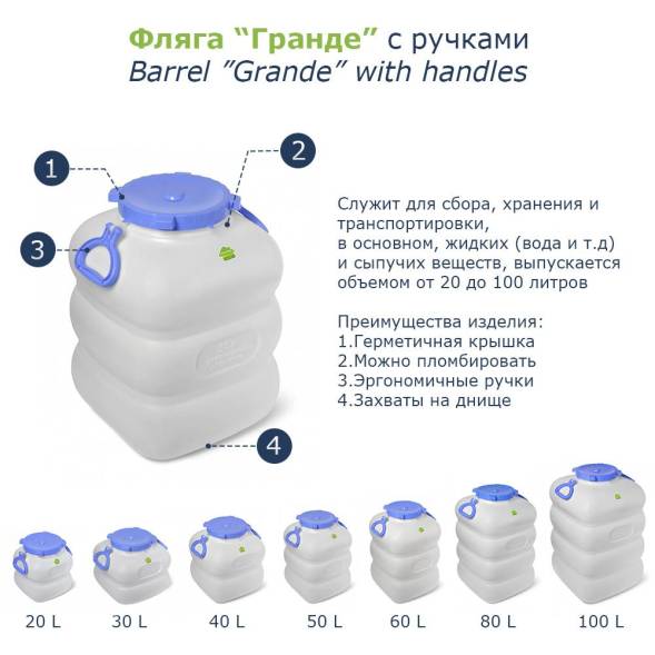 Бидон (фляга) 50 литров, белый