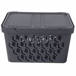Ящик с крышкой универсальный Deluxe, 18л, серый