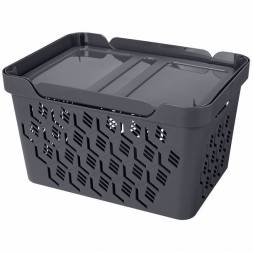 Ящик с крышкой универсальный Deluxe, 18л, серый