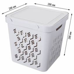 Ящик с крышкой универсальный Deluxe, 286x286x286 мм, 18л, светло-серый