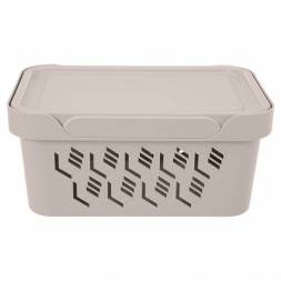 Ящик с крышкой универсальный Deluxe, 4,6л, светло-бежевый