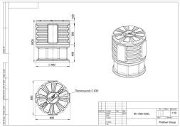 Колодец КН 780/1000 с крышкой D 780 мм, с подготовкой к установке кабельных стоек