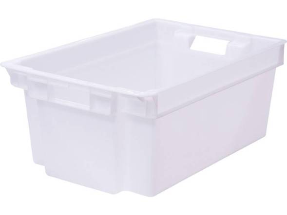 Ящик пластиковый сплошной, 600х400х250 мм, белый [125-2]