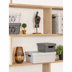 Ящик с крышкой универсальный Luxe, 12л, светло-бежевый