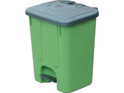 Бак мусорный пластиковый морозостойкий с крышкой и педальным приводом, 40 л