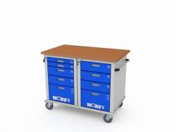 Верстак ДВК мобильный с 2 тумбами WOKER PRO 2504.1200