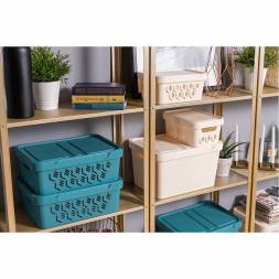 Ящик с крышкой универсальный Luxe, 18л, бежевый