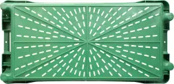 Ящик пластиковый перфорированный, 800x400x225 мм, 72 л, зеленый [211-2]