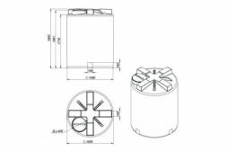 Емкость T 3000 л синяя