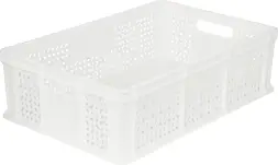 Ящик пластиковый перфорированный, 600x400x180 мм, 35 л, белый [706.01.01 м]
