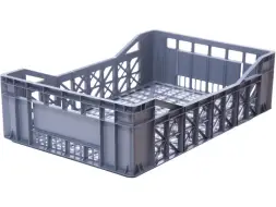 Ящик пластиковый перфорированный, 600x400x165 мм, 25 л, серый [165 ВС]