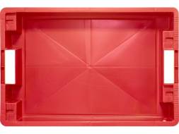 Ящик пластиковый со сплошными стенками и дном, 600х400х150 мм, красный [225-1]
