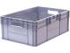 Ящик пластиковый сплошной с гладким дном и открытыми ручками, 600x400x220 мм, серый [922.02.02.03]