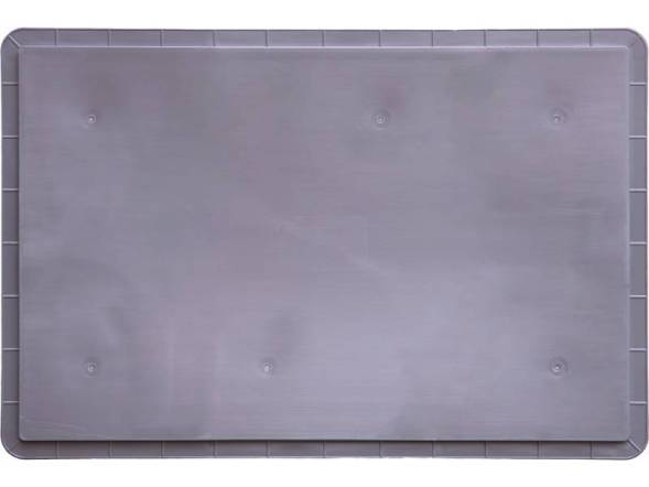 Ящик пластиковый сплошной с гладким дном и открытыми ручками, 600x400x220 мм, серый [922.02.02.03]