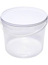 Ведро пластиковое с крышкой и пластиковой ручкой круглое, 11,5л, прозрачный