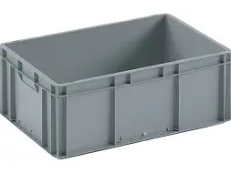 Ящик сплошной 600x400x220 мм, 44 л, серый, sku: ЕС 6422.2