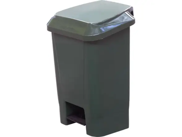Контейнер для мусора пластиковый с педалью, крышкой и пакетодержателем, 30 л, зеленый [МКТ 30]
