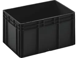 Евроконтейнер пластиковый сплошной ЕС 6432.2 R, 600x400x320 мм, 63 л, черный