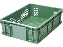 Ящик пластиковый перфорированный, 400×300×120 мм, 10.6 л, чёрный [701.01.02]