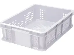 Ящик пластиковый перфорированный, 400×300×120 мм, 10.6 л, зелёный [701.01.02]