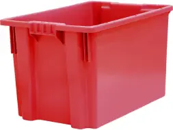 Ящик пластиковый сплошной, 600х400х350 мм, красный [603 ГД]