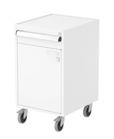 Тумба с выдвижными ящиками Treston 45/66, левая дверь с замком, роликовые колеса, 60749311