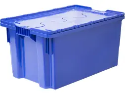 Ящик пластиковый сплошной, 600x400x315 мм, 52 л, синий [601-1 SP М]